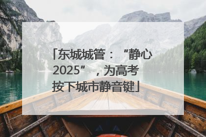 东城城管：“静心2025”，为高考按下城市静音键