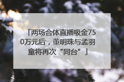 两场合体直播吸金750万元后，董明珠与孟羽童将再次“同台”