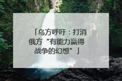 乌方呼吁：打消俄方“有能力赢得战争的幻想”