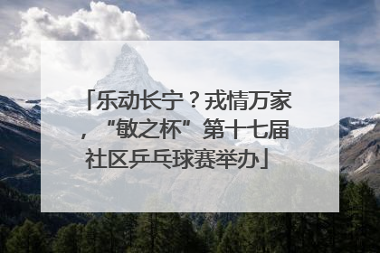 乐动长宁？戎情万家，“敏之杯”第十七届社区乒乓球赛举办