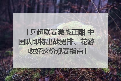 乒超联赛激战正酣 中国队即将出战男排、花游 收好这份观赛指南