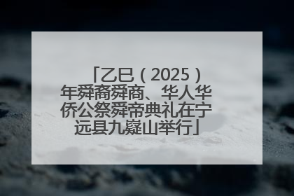 乙巳（2025）年舜裔舜商、华人华侨公祭舜帝典礼在宁远县九嶷山举行