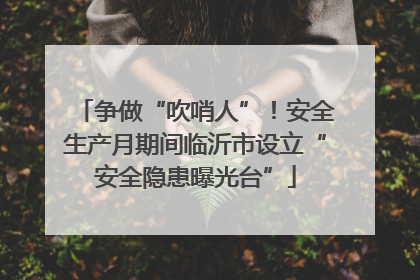 争做“吹哨人”！安全生产月期间临沂市设立“安全隐患曝光台”