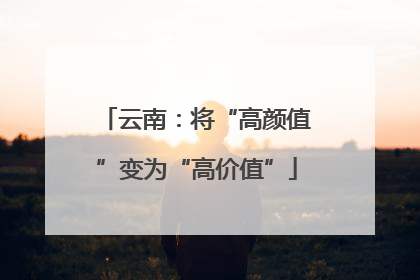 云南：将“高颜值”变为“高价值”