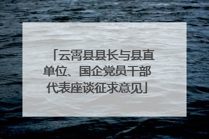 云霄县县长与县直单位、国企党员干部代表座谈征求意见