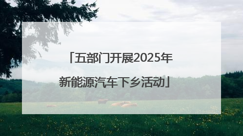 五部门开展2025年新能源汽车下乡活动