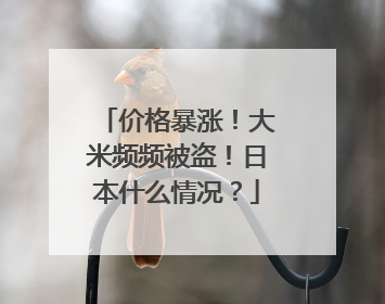 价格暴涨！大米频频被盗！日本什么情况？