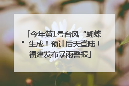 今年第1号台风“蝴蝶”生成！预计后天登陆！福建发布暴雨警报