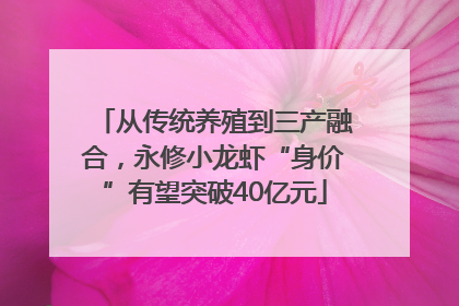 从传统养殖到三产融合，永修小龙虾“身价”有望突破40亿元