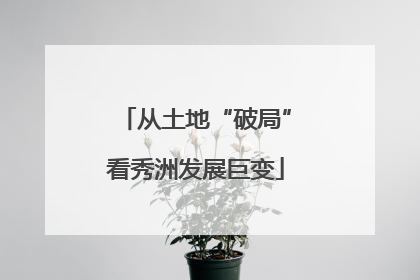 从土地“破局”看秀洲发展巨变
