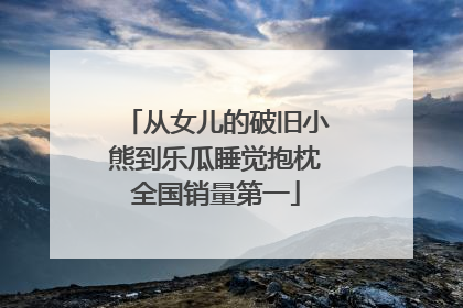 从女儿的破旧小熊到乐瓜睡觉抱枕全国销量第一