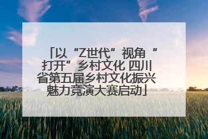 以“Z世代”视角“打开”乡村文化 四川省第五届乡村文化振兴魅力竞演大赛启动
