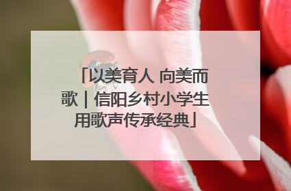 以美育人 向美而歌｜信阳乡村小学生用歌声传承经典
