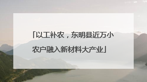 以工补农，东明县近万小农户融入新材料大产业