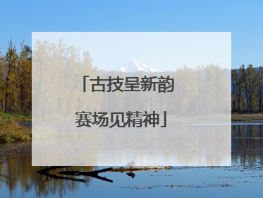 古技呈新韵 赛场见精神