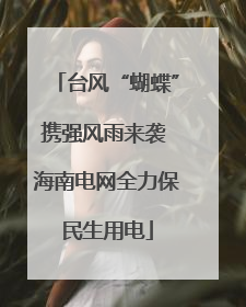 台风“蝴蝶”携强风雨来袭 海南电网全力保民生用电