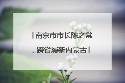 南京市市长陈之常，跨省履新内蒙古