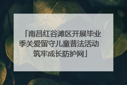 南昌红谷滩区开展毕业季关爱留守儿童普法活动 筑牢成长防护网