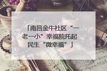 南昌金牛社区“一老一小”幸福院托起民生“微幸福”
