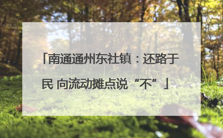 南通通州东社镇：还路于民 向流动摊点说“不”