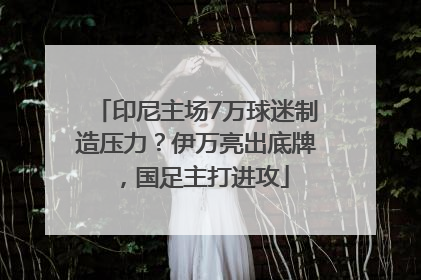 印尼主场7万球迷制造压力？伊万亮出底牌，国足主打进攻