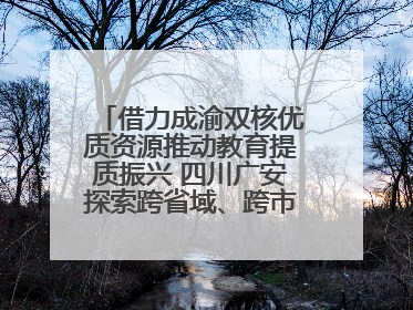 借力成渝双核优质资源推动教育提质振兴 四川广安探索跨省域、跨市域教育协同发展新路径