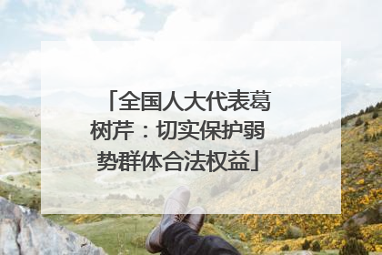 全国人大代表葛树芹：切实保护弱势群体合法权益