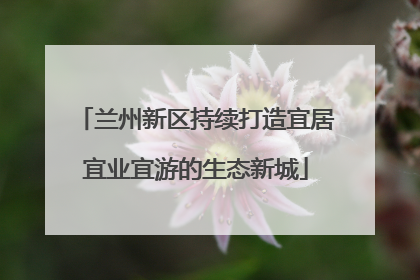 兰州新区持续打造宜居宜业宜游的生态新城