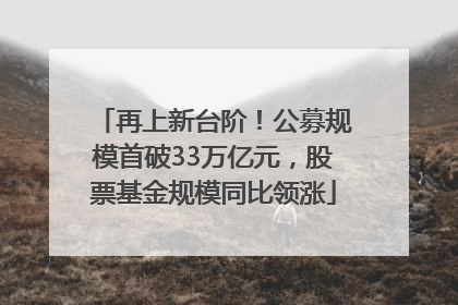 再上新台阶！公募规模首破33万亿元，股票基金规模同比领涨