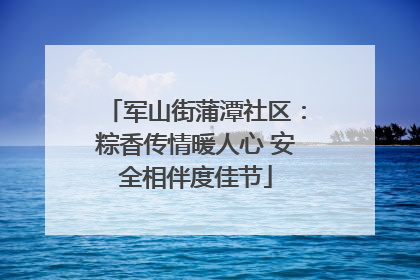 军山街蒲潭社区：粽香传情暖人心 安全相伴度佳节