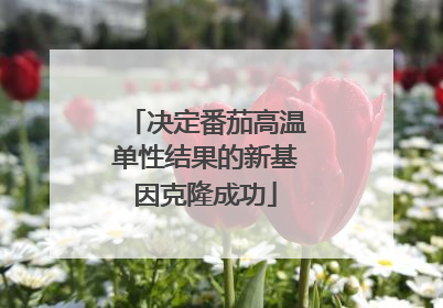 决定番茄高温单性结果的新基因克隆成功