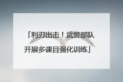 利刃出击！武警部队开展多课目强化训练