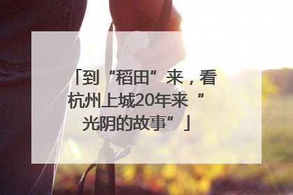 到“稻田”来，看杭州上城20年来“光阴的故事”
