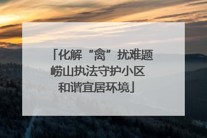 化解“禽”扰难题 崂山执法守护小区和谐宜居环境