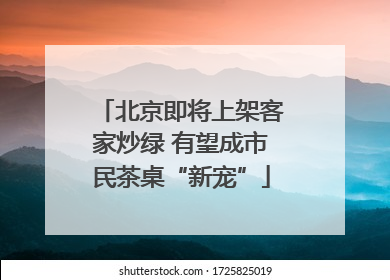 北京即将上架客家炒绿 有望成市民茶桌“新宠”