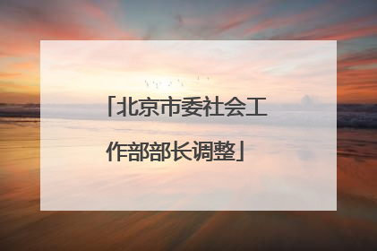 北京市委社会工作部部长调整