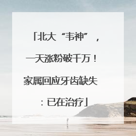 北大“韦神”，一天涨粉破千万！家属回应牙齿缺失：已在治疗