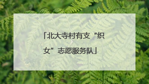北大寺村有支“织女”志愿服务队