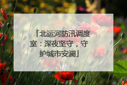 北运河防汛调度室：深夜坚守，守护城市安澜