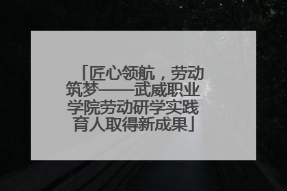 匠心领航，劳动筑梦——武威职业学院劳动研学实践育人取得新成果