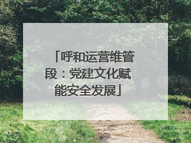 呼和运营维管段：党建文化赋能安全发展