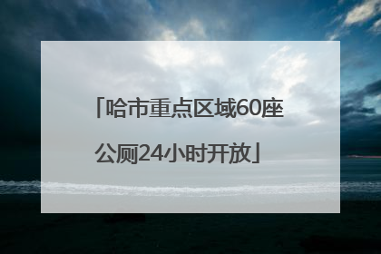 哈市重点区域60座公厕24小时开放