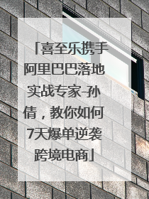 喜至乐携手阿里巴巴落地实战专家-孙倩，教你如何7天爆单逆袭跨境电商