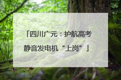 四川广元：护航高考 静音发电机“上岗”