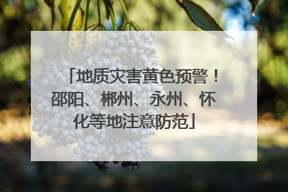 地质灾害黄色预警！邵阳、郴州、永州、怀化等地注意防范