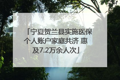 宁夏贺兰县实施医保个人账户家庭共济 惠及7.2万余人次