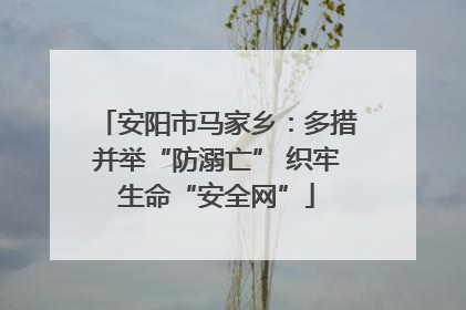 安阳市马家乡：多措并举“防溺亡” 织牢生命“安全网”