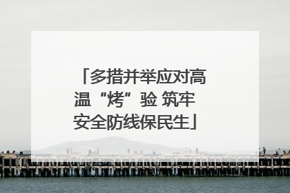 多措并举应对高温“烤”验 筑牢安全防线保民生