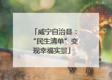 威宁自治县：“民生清单”变现幸福实景