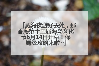 威海夜游好去处，那香海第十三届海岛文化节6月14日开幕！保姆级攻略来啦~